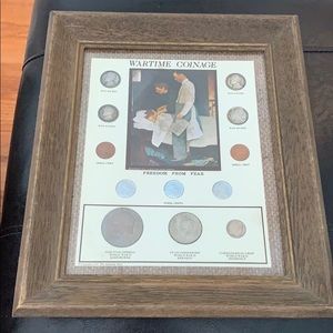 Coin collection framed artwork